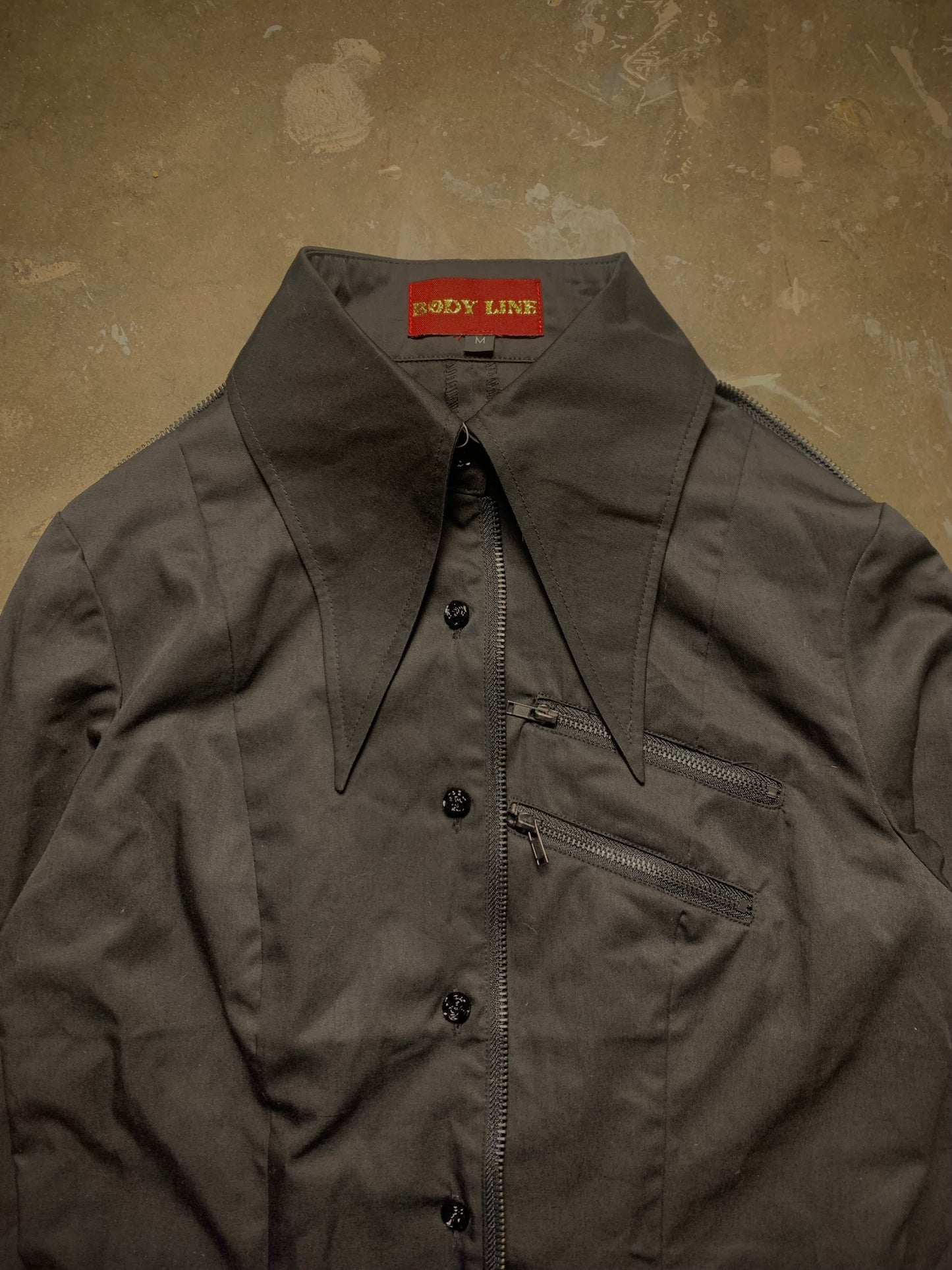 Body Line Lace Up Zipper Shirt