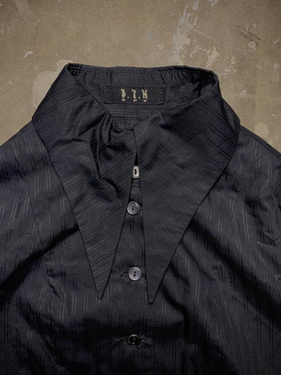 Black Peace Now Chain Pinstripe Vampire Dress Shirt