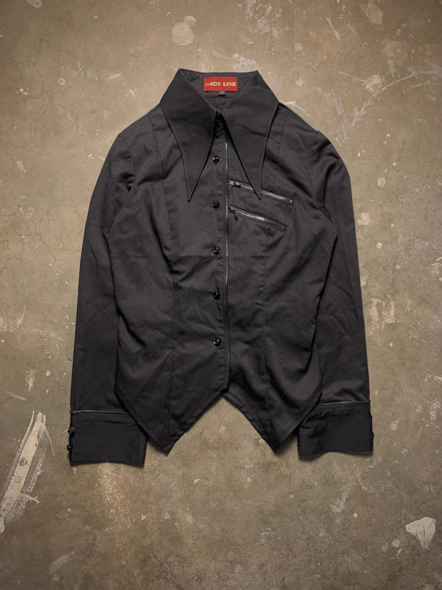 Body Line Lace Up Zipper Shirt