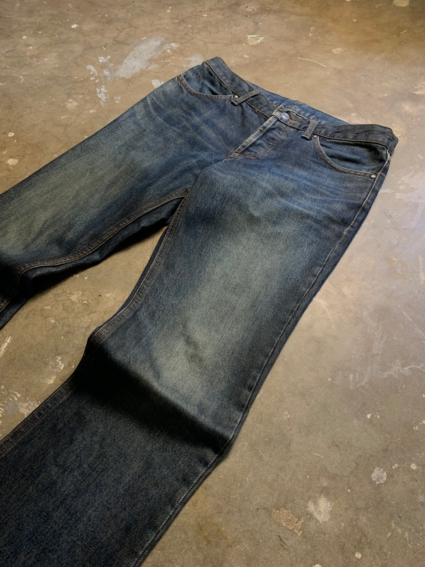 Shellac Cowhide Patch Flared Jeans