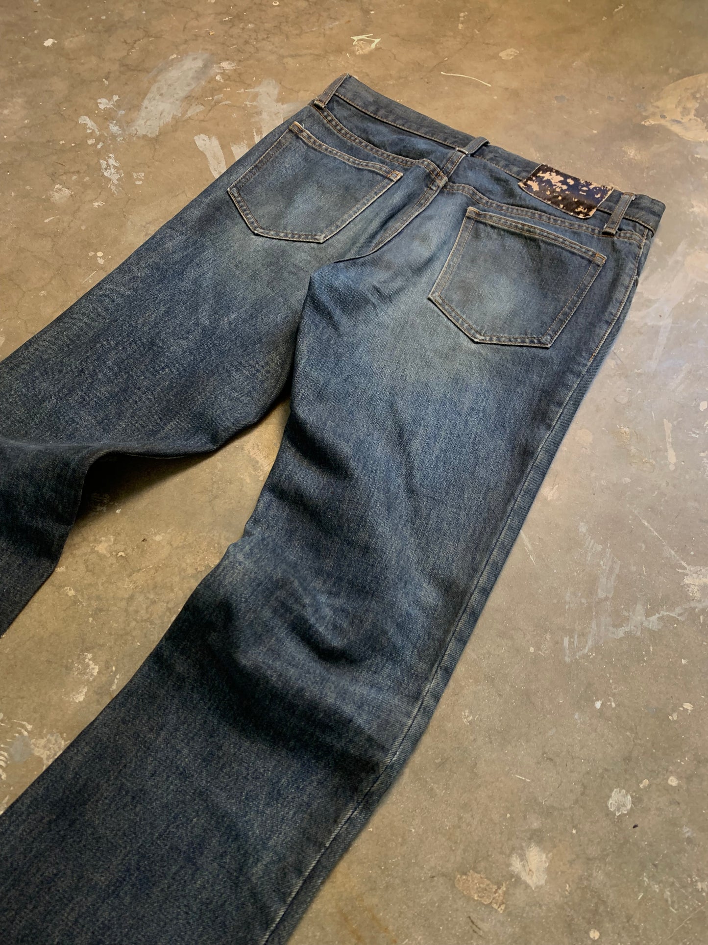 Shellac Cowhide Patch Flared Jeans
