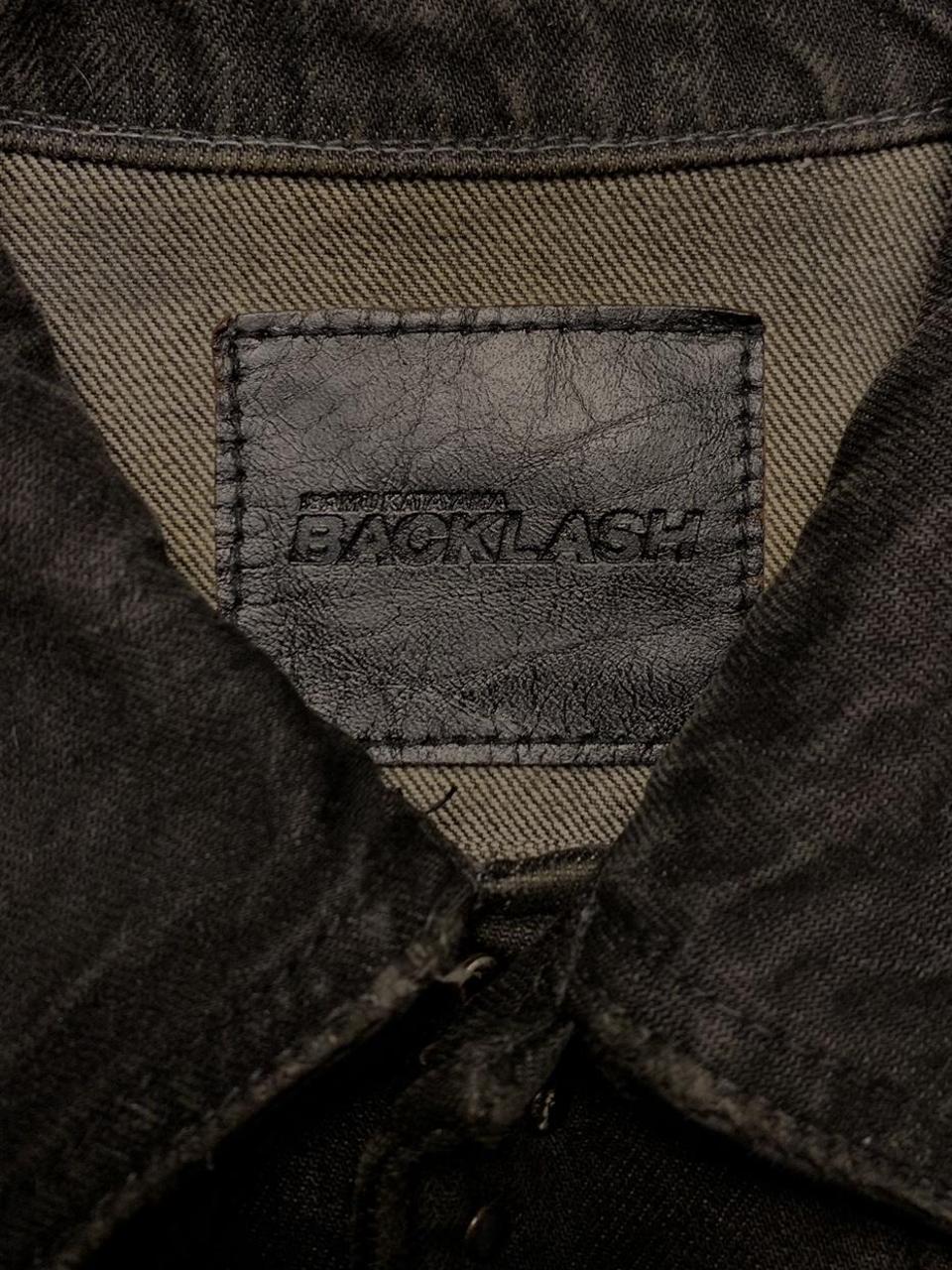 Isamu Katayama Backlash Leather Patch Distressed Denim Jacket