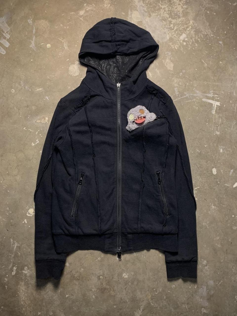 FUGA Distressed Reversible Pattern Hoodie
