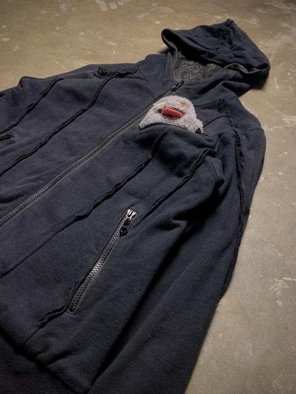 FUGA Distressed Reversible Pattern Hoodie